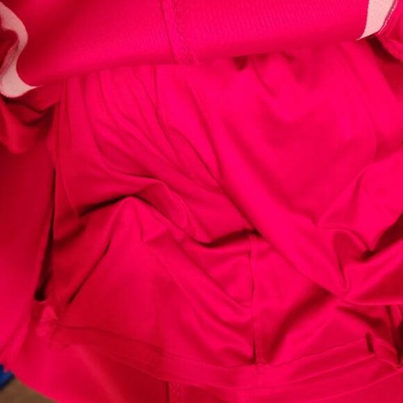 DKNY Scarlet Red Mesh Fit and Flare Dress - Picture 3 of 4